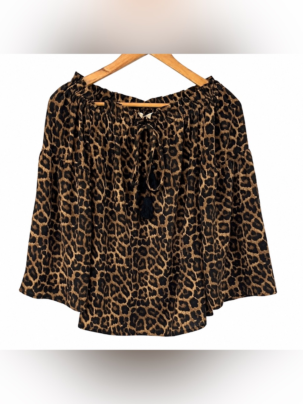 Michael Kors Leopard Print Off-Shoulder Blouse - Size XS
